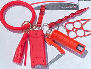Red Defense Keychain Set – Safety4Sistas